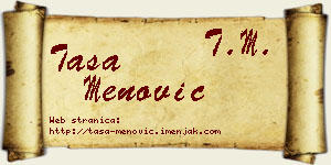 Tasa Menović vizit kartica